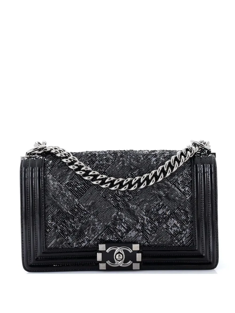Chanel Boy Flap Bag Sequin With Patent #327307C43B